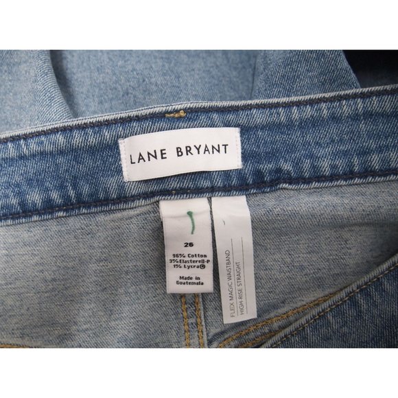 NWT Lane Bryant Womens Rhinestone Bedazzled Cropped Straight Flex Magic Jeans 26 - Picture 4 of 9